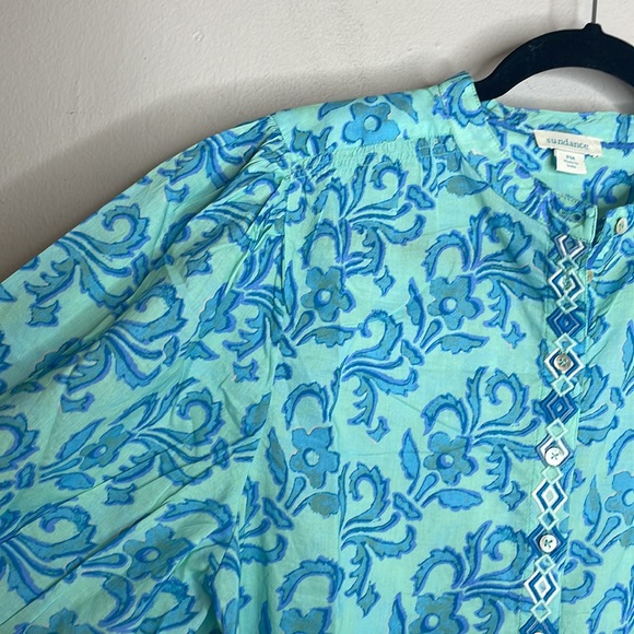 Sundance | Faron Aqua Print Top - Picture 5 of 8